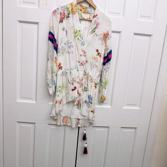 Rococo Sand Floral Faux-Wrap Mini Dress - Picture 3 of 7